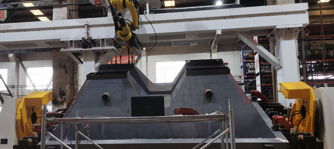 英萊焊縫跟蹤系統(tǒng)，應(yīng)用于配料倉料斗自動化焊接！